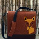 Filcowa torba na ramię z haftem lisa - handmade