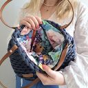 Boho Weave Bag na ramię z klapą - jeans, ręczne wykonanie