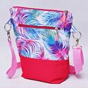 Torebka listonoszka wodoodporna, torba na ramię, mała torebka przez ramię pióra różowe