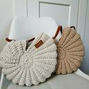 Torebka muszla ze sznurka bawełnianego ecru na ramię (Seashell Bag)