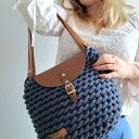 Torba z serii Boho Weave Bag z skórzaną klapą