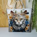 Torebka damska shopper bag torebka na ramię - kot