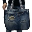 Duża torba Upcykling JEANS haft KORONA 94 od majunto
