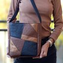 mała brązowo - czarna torebka na ramię