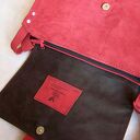 Torebka na ramię Surowa Baronowa zamsz marsala - handmade A4