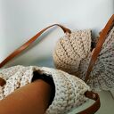 Torebka muszla ze sznurka bawełnianego ecru na ramię (Seashell Bag)