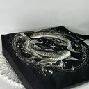 Czarna torebka shopper z kosmetyczką - wzór Zodiak Ryby