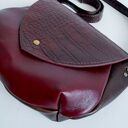 AMINA skóra naturalna bordo brąz krokodyl