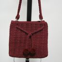 Bordowa torebka na ramię szydełkowa crochet