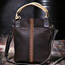 Brązowa torba skórzana Boho ręcznie robiona na ramię