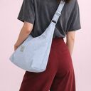 Sztruksowa torba hobo Margo Błękitna