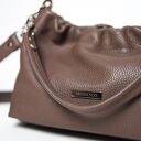 Torebka typu cloud midi z taupe skóry naturalnej na ramię i crossbody