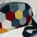 Torebka z recyklingu jeansu - patchwork na ramię handmade