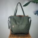 Lazy bag Pocket - zielona torba na ramię z kieszeniami z canvasu vegan
