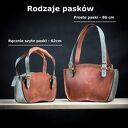 Duża skórzana torba na ramię rozmiar L - rudy i szary, ręcznie robiona