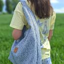Płócienna torba Hobo Bonita biało-granatowa na ramię (worek)