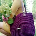 torba szydełkowa QUEEN - śliwka/ciemny brąz