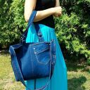 Niebieska Torba z Recyklingu Jeansu
