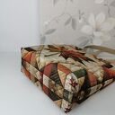 Torebka damska shopper bag torebka na ramię zamykana - liść klonu patchwork