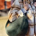 Sztruksowa torba hobo Zielona