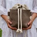 Safari basket mini len plecionka