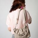 Beżowa torebka typu Cloud Midi na ramię i crossbody ze skóry naturalnej