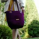 torba szydełkowa QUEEN - śliwka/ciemny brąz