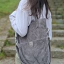 Sztruksowa torebka z kieszeniami Szara