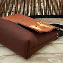 Filcowa torba na ramię z haftem lisa - handmade
