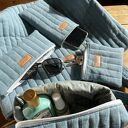 Zestaw prezentowy z lnu - niebieski