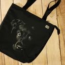 Handmade torba labrador na ramię - shopperka wodoodporna z zamkiem