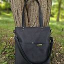 Torba shopperka w kolorze czarnym - nubuk