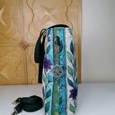 Torebka damska shopperka z kosmetyczką torebka miejska na ramę - kwiaty