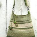 Bawełniana listonoszka szydełkowa Mięta i Szałwia - na ramię handmade