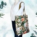 Pojemna torba shopper w kwiaty na zakupy