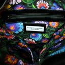Shopper Bag - zamsz czarny i skóra czerwona