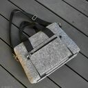 Kuferek z filcu - wzór szary - wygodna listonoszka filcowa - pojemny