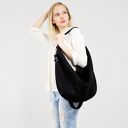 Czarna torebka zamszowa worek Hobo