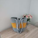 Torba na ramię szydełkowa ze sznurka bawełnianego 5 mm - 23 cm x 30 cm