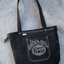 upcyklingowa miejska jeansowa torba damska na ramię