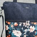 Listonoszka shopperka sztruksowa w kwiaty na ramię - Gianna