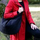 Czarna torebka zamszowa worek Hobo