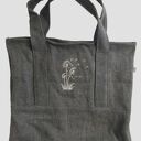 TORBA LNIANA DUŻA z HAFTEM 100% NATURALNY LEN 55x48 cm DMUCHAWIEC