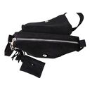 Mała czarna torebka na ramię, skóra zamszowa