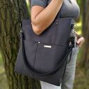 Torba shopperka w kolorze czarnym - nubuk