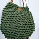Torba Boho Wave Bag na ramię (zielona) - ręcznie szydełkowana