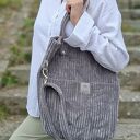 Sztruksowa torebka z kieszeniami Szara