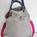 Torba hobo XXL szarość, fuksja, kobalt