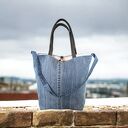 Duża jeansowa torba na ramię z serii Blue Collection - Nora