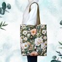 Shopper na zakupy pojemna torba w kwiaty